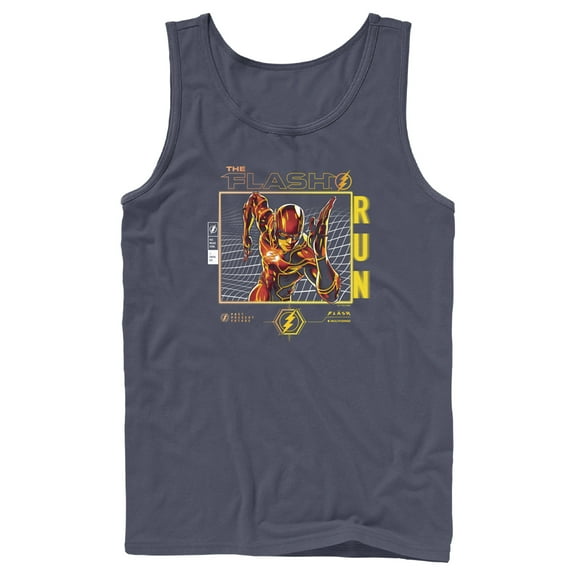 Men's The Flash Speedster Run Tank Top Navy Blue Small