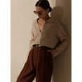 thumbnail image 5 of Women'S V Neck Long Sleeve Sweaters Dressy Casual Business Basic Knit Pullover Top Camel Color One size, 5 of 9