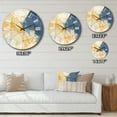 thumbnail image 4 of Designart "Minimalism in Blue and Gold II" Abstract Shapes Oversized Wall Clock, 4 of 5