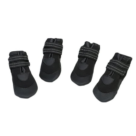 Himition 4Pcs Little Pet Dog Puppy Anti-slip Rain Snow Boots Candy Colors Rubber Waterproof Boots Shoes Size 1 (Black)