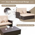 thumbnail image 4 of Gymax Rattan Daybed Lounge w/ Retractable Top Canopy Side Tables Cushions Off Patio Beige, 4 of 4