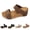 Brown, variant on Ladies' Comfort Cork Wedge Sandals, Open-Toe Slip-On Shoes with Cushioned Footbed & Non-Slip Sole Brown 40