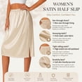 thumbnail image 6 of Half Slips for Women - Elegant Midi Length Satin Half Slips for Under Dresses with Side Slit, Anti Static Non See Through Lace Trim Elastic Waist for All Occasions, 6 of 7