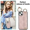thumbnail image 6 of Allytechgroup 2024 New Trendy Back Case Cover for Apple iPhone 13, Premium PU Leather Luxury Design with Ring Holder Stand Bracket Bumper Shockproof Phone Case for Girls Women, Rosegold, 6 of 8