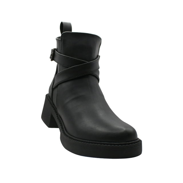 BOTIN CASUAL DE MUJER NEGRO SINTETICO MARCA LEON 442