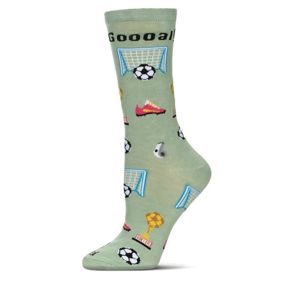 MeMoi Women's Soccer Bamboo Crew Socks - Womens - Female, 9-11, Moss
