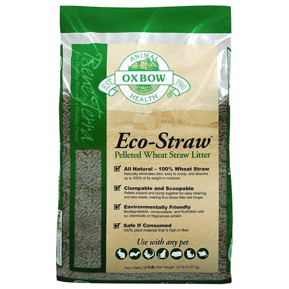 Oxbow Eco-Straw Pelleted Wheat Straw Small Animal Litter, 20 lbs.