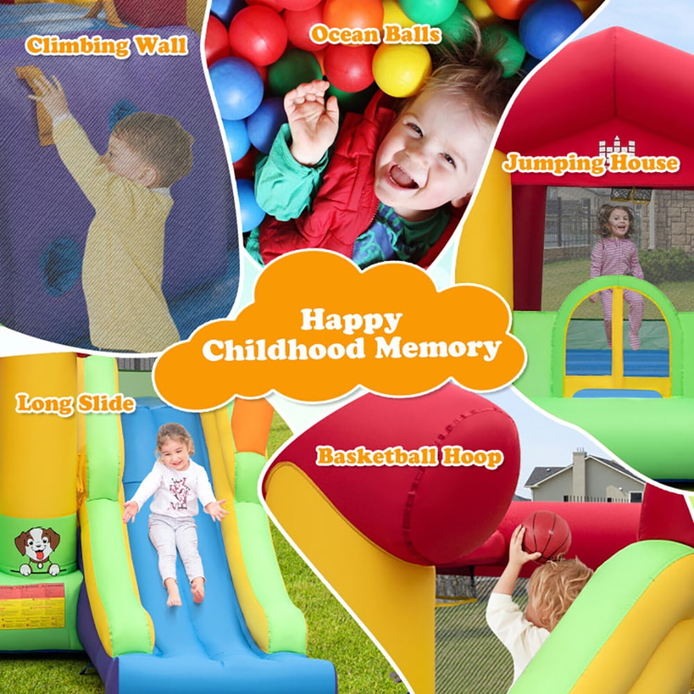 Aimee Lii Inflatable Bounce House with Ocean Balls and 735W Air Blower, Bounce House for Kids 3-10