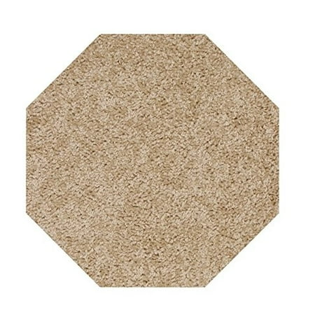 - Home Queen Solid Color Beige 8' Octagon - Area Rug