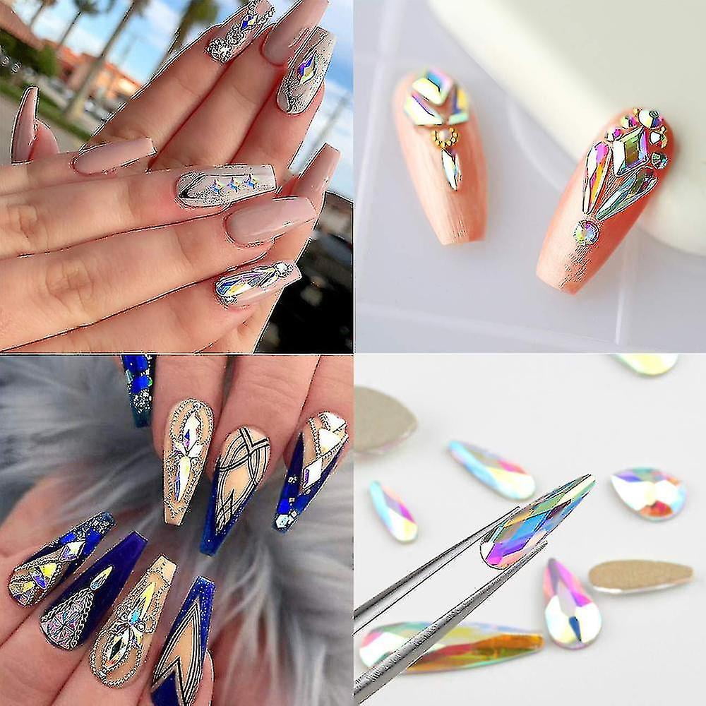 3D Nail Art Rhinestone Rhombus Flatback Crystal Stones For Diy Nail Art Decoration