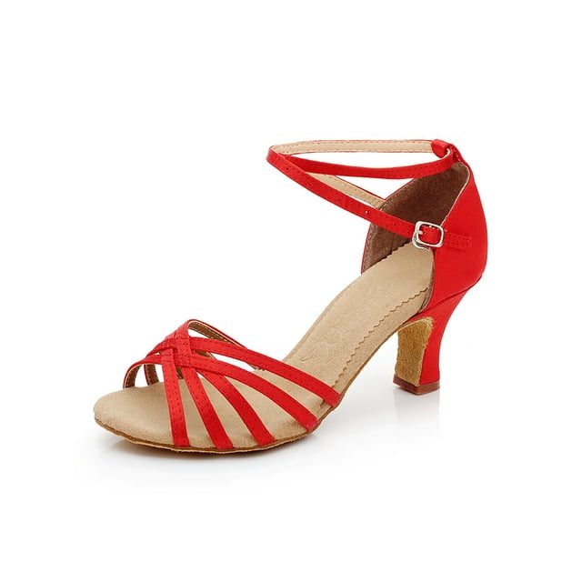 UKAP Women Heels Solid Color Pumps Hollow Out Shoes Ladies Sandals Non Slip Red 6