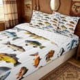 thumbnail image 3 of meiyoeat Watercolor Ocean Fish Zipper Comforter Set with Fitted Sheet and 2 Pillowcases for Kids Boys Girls, Tropical Coastal Wildlife Zipper Bedding Set, Reversible, 3 Pieces, 3 of 6
