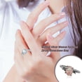 thumbnail image 3 of Female Silver Ring Portable Zircon Rhinestone Rings Girlfriends Bridal Ornaments Jewellery Accessory Wedding Engagement Pink Size 6, 3 of 8