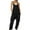Black, variant on Fashion Plus Size Jumpsuits for Women with Sleeves Summer Elastic Waist Solid Color Casual With Pockets Outing Long Pants Jumpsuit Clearance Under 5$!