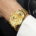 thumbnail image 5 of OLEVS Watches for Men, Mens Watches Gifts for Men Chronograph Analog Quartz Luxury Casual Classic Diamond Waterproof Luminous Gold Stainless Steel Reloj para Hombre, 5 of 12
