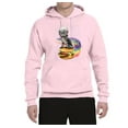 thumbnail image 2 of Wild Bobby, Funny Graphic Astronaut Cat in Space on Cheeseburger | Mens Cat Lover Hooded Sweatshirt Graphic Hoodie, Light Pink, 2XL, 2 of 3