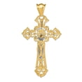 thumbnail image 4 of Finest Gold 14K Two-Tone Polished with Red CZs Crucifix Pendant, 4 of 4