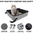thumbnail image 2 of Rosnek Portable Cat Travel Litter Box Cat Cage Kennel Waterproof Pet Bed, Easy to Use in Hotels, Car, 21.6"x 16.7"x 5.1", Gray, 2 of 7