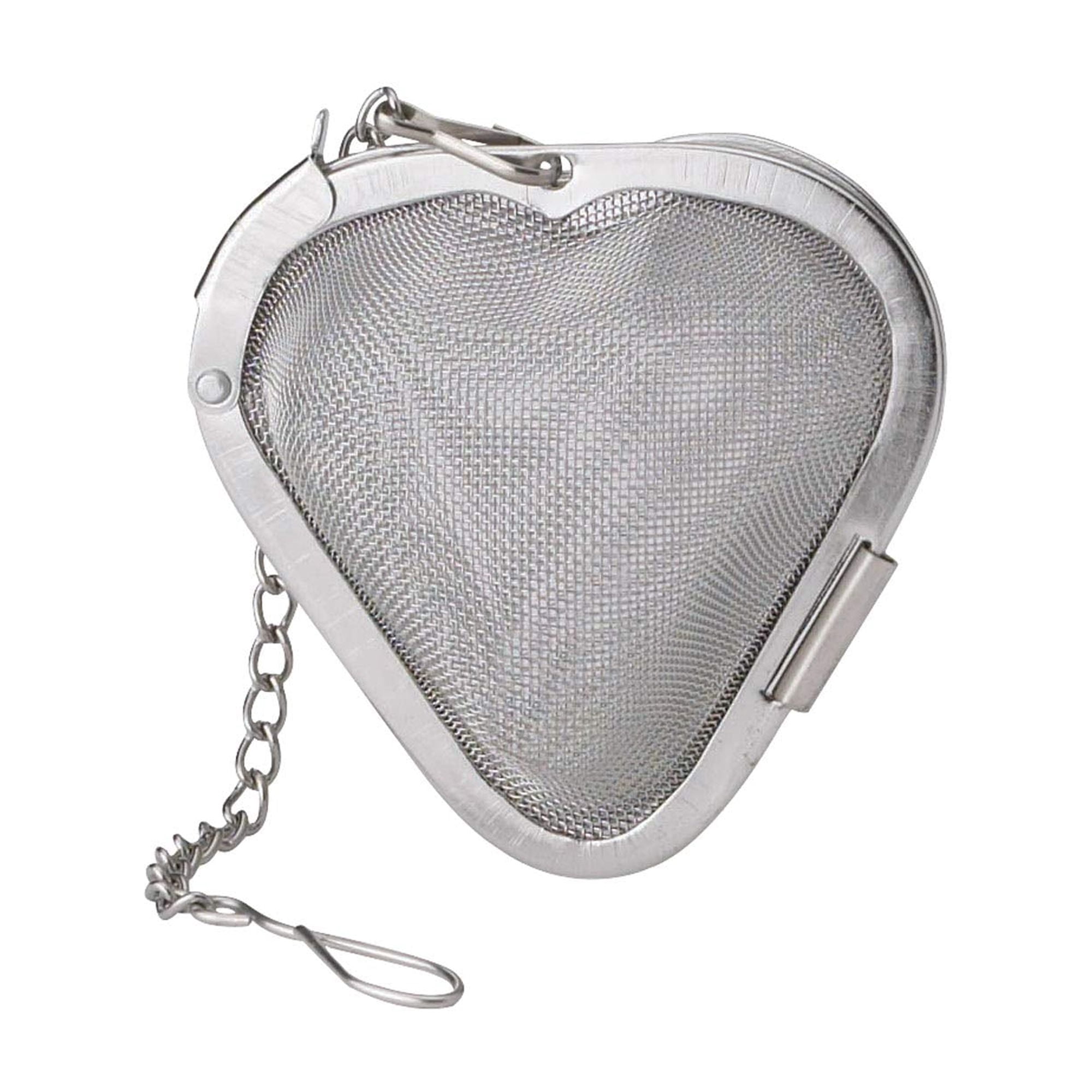 HIC Heart Shaped Loose Tea Leaf Strainer and Herbal Infuser 18/8 Stainless Steel Mesh Tea Ball 2.5-Inch