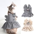 thumbnail image 2 of Breathable Plaid Cherry Pendant Pet Dress - Flying Sleeve Princess Vest Dress for Party, 2 of 8