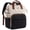 Black-white-brown, variant on Laptop Backpack for Women, 15.6 inch Work Travel Backpack Purse, Puffer Quilted Laptop Backpack Casual Daypack for Nurse Teacher,Black-White-Brown