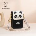 thumbnail image 2 of Bolso bandolera ligero con diseño de panda, bonito, 2024, nuevo, sencillo, con un solo hombro, para mujer, con textura de PU, minibolso para teléfono, 2 of 5