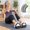 Black, variant on Blue Dual Spring Elastic Sit Up Pull Rope Foot Pedal Exerciser for Home Gym Fitness
