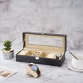 thumbnail image 2 of Watch box for 6 watches) with leatherette lid with black glass, 2 of 4