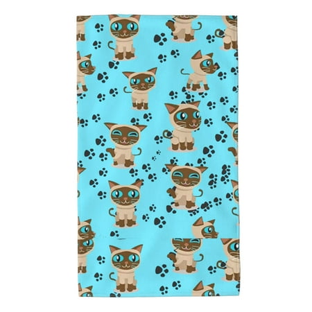 

Home Towels Siamese Cats Absorbent Hanging Hand Towel Small Bath Towel Decorative Kitchen Dish Guest Towel For Spa Gym Hote27.5x16in