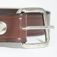thumbnail image 3 of Amish-Made Cowhide Casual Leather Belt, Work Belt with Chrome Buckle and Snaps, 1/8" Thick and 1.25" Wide, Brown, 28", 3 of 6