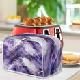 thumbnail image 3 of Yuyamidu Purple Marble Stripes Toaster Cover Wide Slot Toaster Oven Dustproof Cover Stain Resistant Small Appliance Cover Kitchen Decoration for 2 Slice Toaster, 3 of 7