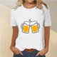 thumbnail image 2 of Tops Cortos para Mujeres, Oktoberfest Casual Impreso Cuello Redondo Manga Corta Camiseta Top Hecho de Poliéster para la Primavera Verano Uso Diario, Camisetas Casuales de Mujer, 2 of 4