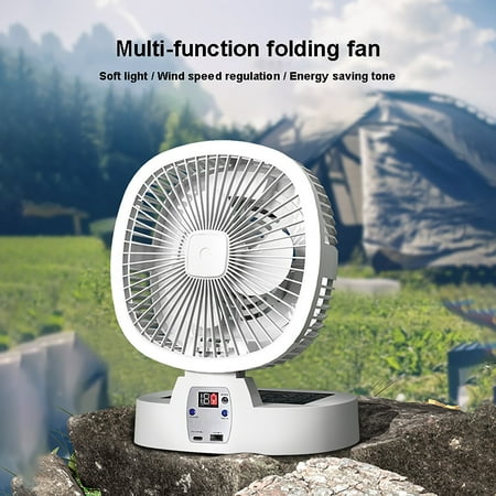 

AaSFJEG Upgraded Outdoor Fan Convenient High Wind Folding Fan Charging Wireless Night Light Fan 2024