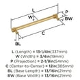 thumbnail image 5 of Amerock Farewind 12 inch (305mm) Center-to-Center Champagne Bronze Appliance Pull, 5 of 6