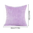 thumbnail image 4 of Bearachild Corn Strip Corduroy Plush Plain Velvet 45cmX45cm Cojín suave Funda de almohada Hogar Decoración del hogar púrpura, 4 of 6