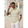thumbnail image 3 of COOFANDY Men's Short Sleeve Mock Turtleneck Sweater - Ribbed Knit Solid Casual Basic Pullover Tee, 3 of 9