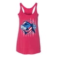 thumbnail image 2 of Wild Bobby Great White Shark USA Since 1776 Women Tri-Blend Racerback Tank Top, 2 of 6