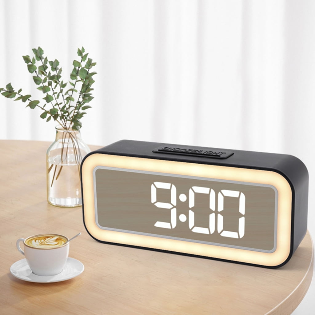 Multifunction Table Digital Clock with Brightness 2 Alarms LED Display Calendar 12/24Hour Modes USB Charging