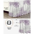 thumbnail image 4 of Floral Pattern Ruffle Bed Skirt California King Size Outline White Purple Chrysanthemum Graphic Adjustable Elastic Dust Bed Skirts Wrap Around Bedskirt Wrinkle Free Easy Fit with 18 Inch Drop, 4 of 8
