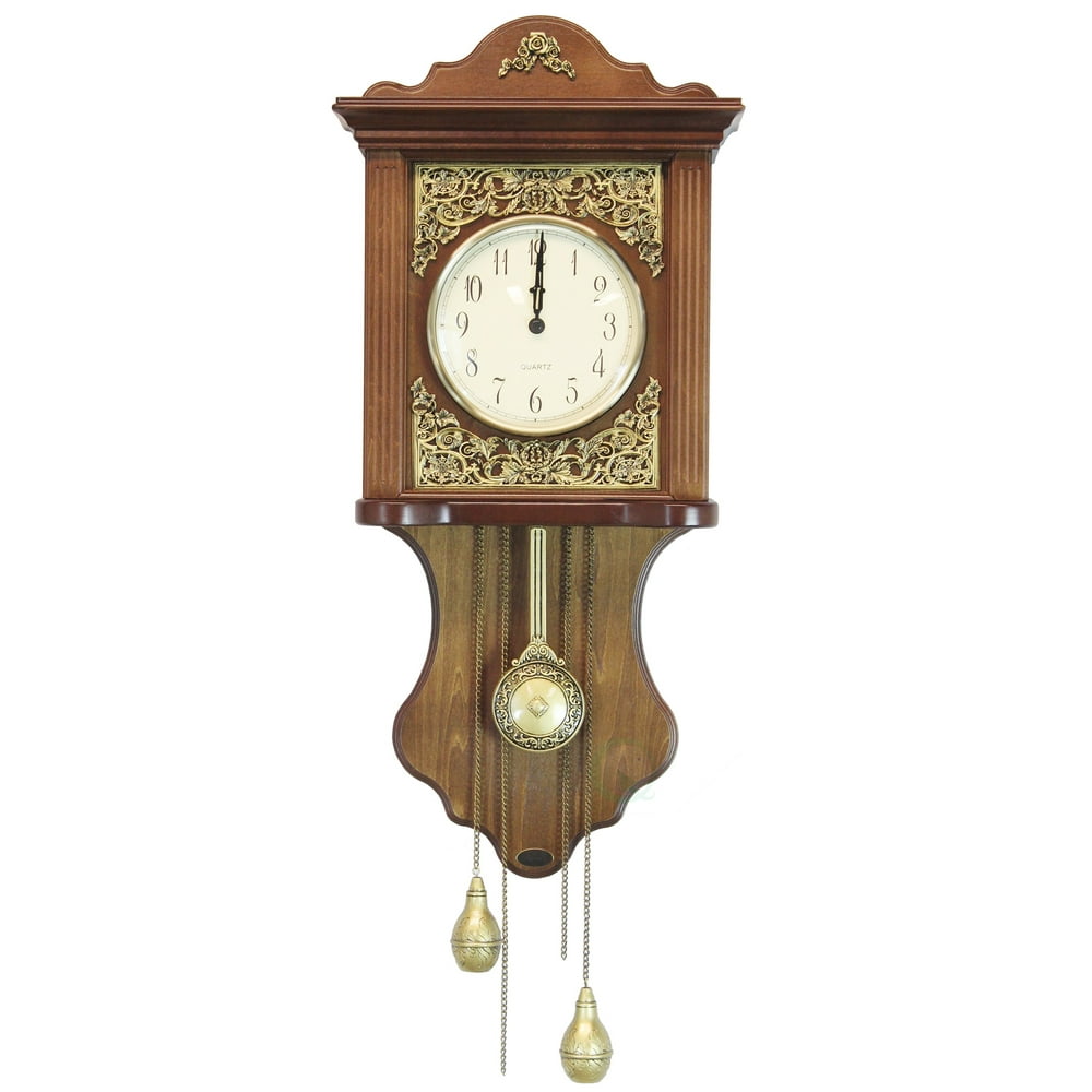 Solid Wood European style Pendulum Wall Clock