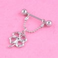 thumbnail image 4 of Anillo de pezón sexy, piercing para pezón con trébol de cuatro hojas geométrico, diseño exquisito, 4 of 7