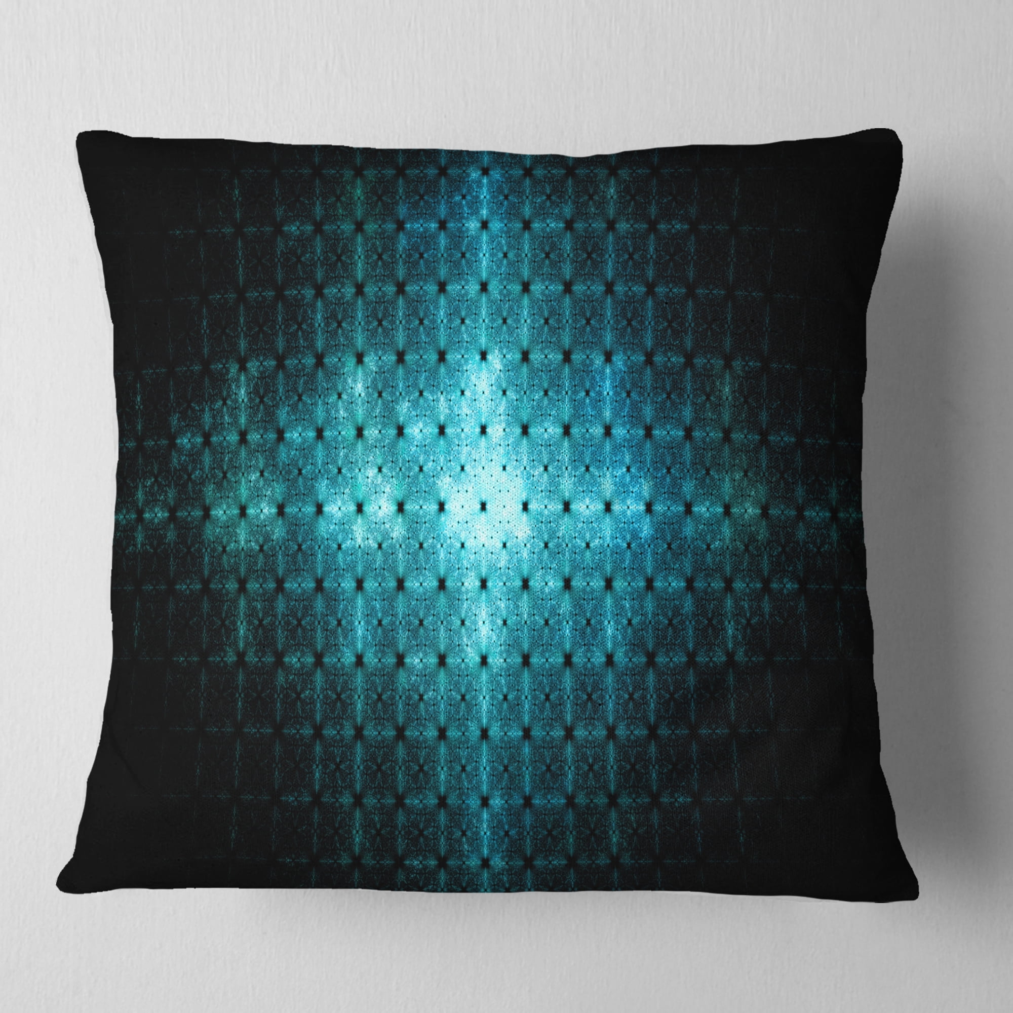 Designart Blue Flash of Light on Radar - Abstract Throw Pillow - 16x16