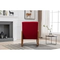 thumbnail image 3 of Mid-Century Rocking Chair, Accent Armchair with Rattan Armrests and Cushion, Wide Seat Rocking Armchair for Bedroom, Living Room, Reading, 3 of 9