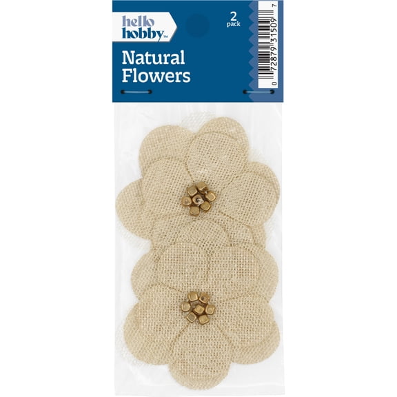 Hello Hobby Accessory Flowers, Burlap, 2 piece