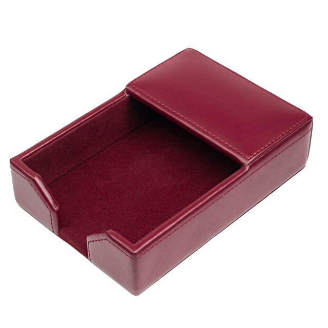 Soporte para notas Dacasso, piel regenerada, azul burdeos, 10 x 15 cm