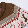 thumbnail image 7 of Girls Christmas Knit Sweaters Trendy Reindeer Long Sleeve Crewneck Pullover Sweater Cotton Warm 3-10Y Fall Clothing, Coffee, 10 Years, 7 of 7