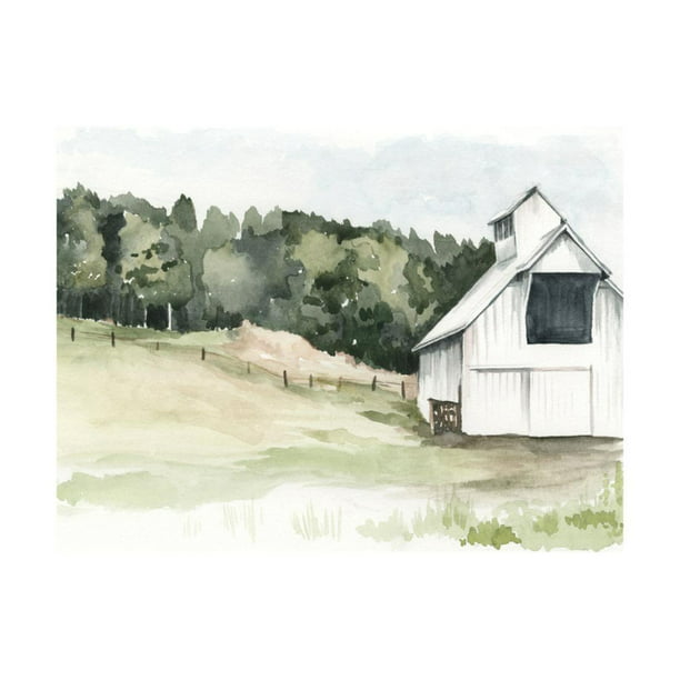 Watercolor Barn Iii Farmhouse Style, Farm House Art