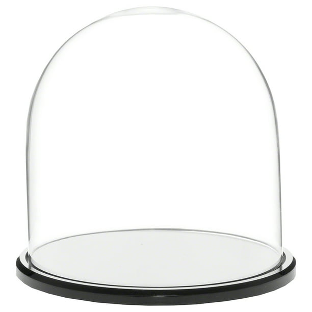 Plymor 8" x 8" Glass Display Dome Cloche (Black Acrylic Base)