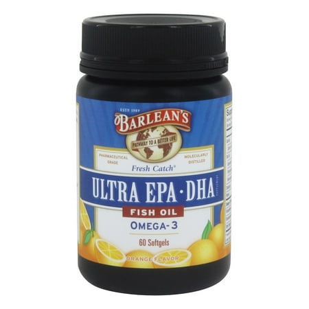 Barlean's - Fresh Catch huile de poisson ultra-EPA DHA oméga-3 saveur d'orange - 60 Gélules