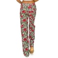 thumbnail image 3 of Cali1850 Women's Casual Linen Pants 32" Inseam Oceanside Drawstring Smocked Waist Lounge Beach Pants with Pockets, 3 of 5